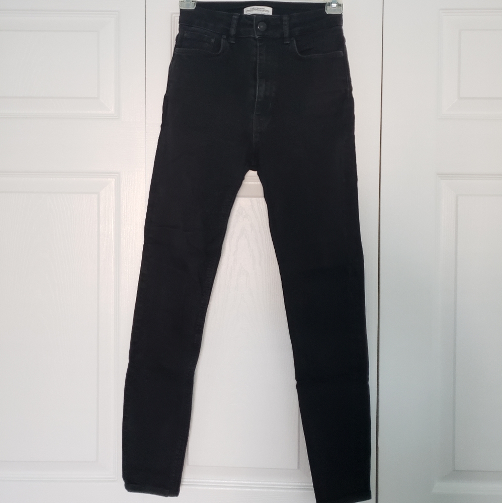 Zara High Waisted Black Jeans